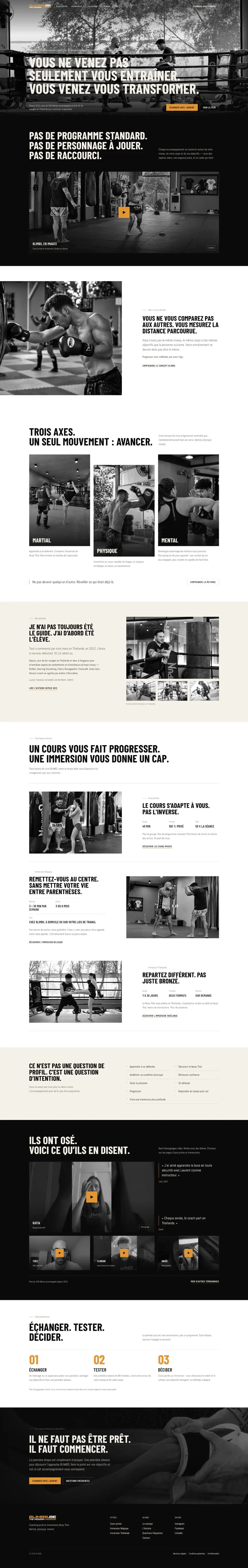 Page d'accueil de 8LIMBS, de haut en bas